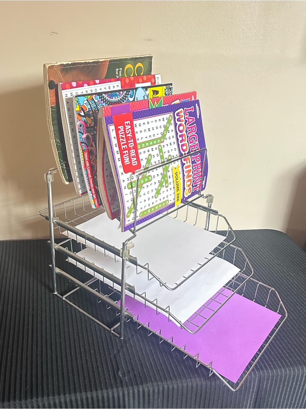 Chrome Multi-Tier Office Organizer / File & Document Rack